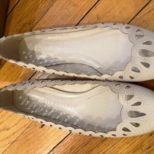 LC Lauren Conrad Neutral Scalloped Laser-Cut Pointed Flats